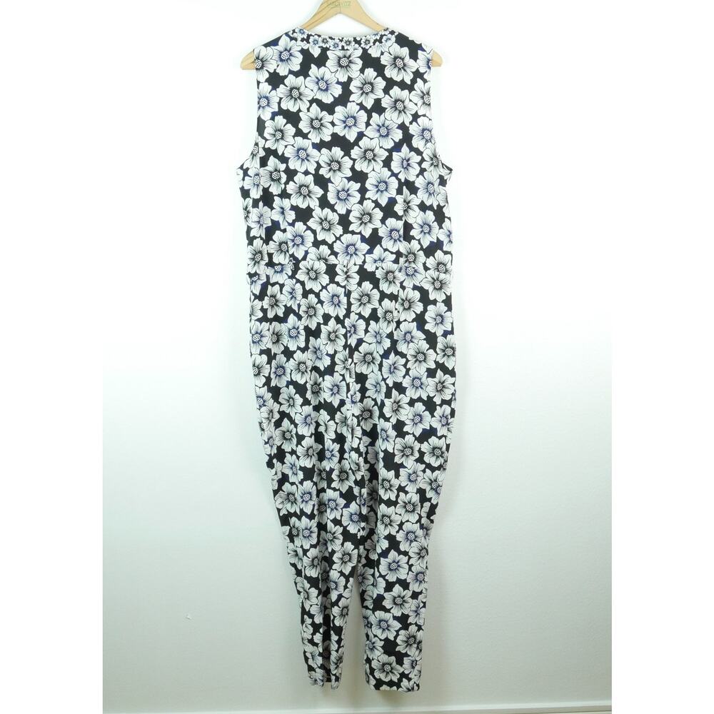Kate Spade Floral Hollyhock Jumpsuit XXL Silk Blend NO BELT Preppy Spring Summer - Picture 11 of 13